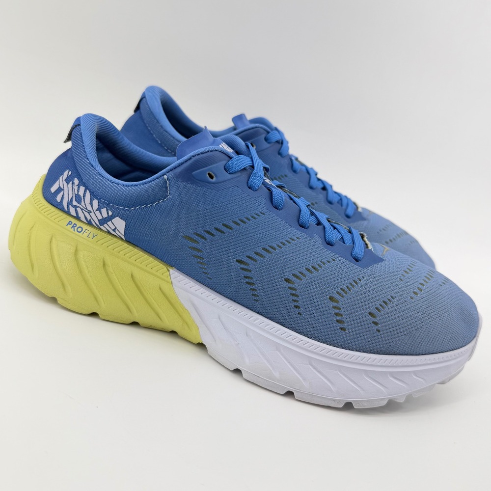 Hoka One Mach 2 Athletic Running Shoes Women Size 8 Blue Yellow 1099722 PBLSB